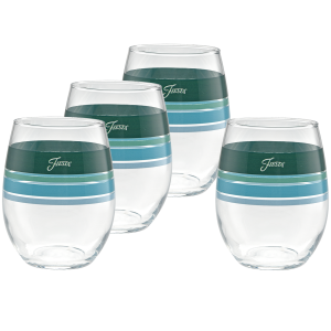 Fiesta Mixed Aegean 15 oz. Edgeline Stemless Wine – Set of 4