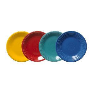 Fiesta Mixed Vibrant Classic Rim 7 1/4 Inch Salad Plate, Set of 4